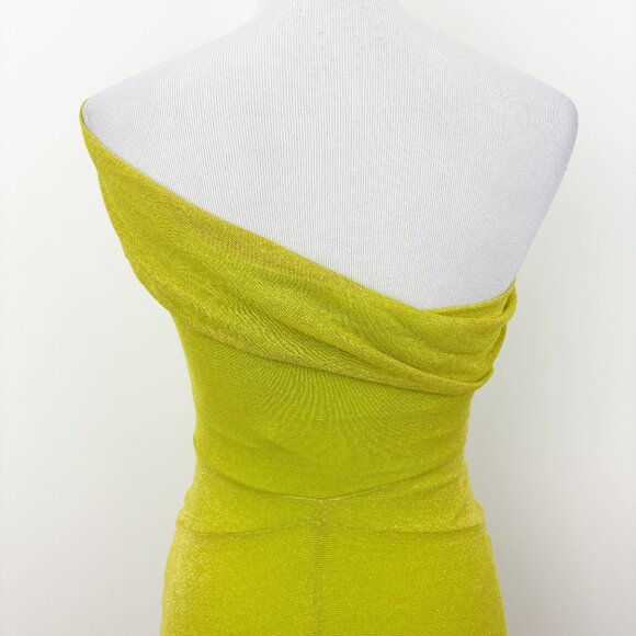 NWT Baobab Aria Dress Size S Lime Punch Midi Off-the-Shoulder Free People Slit - Picture 6 of 10
